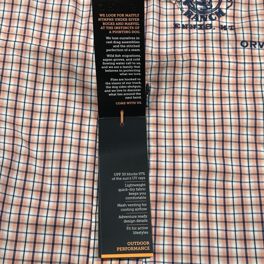 ORVIS Fishing Shirt XXL Outdoor Performance UPF 30 Plaid NWT Stretch - Picture 4 of 10